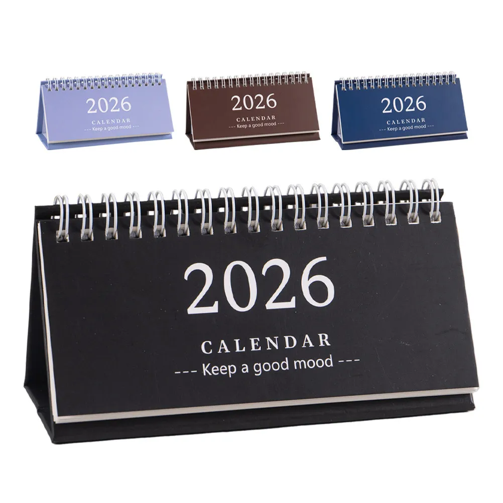 

4Pcs Desk Calendar 2026 Minimalist English Standing Flip Planner for Office Home School Monthly Daily Time Management
