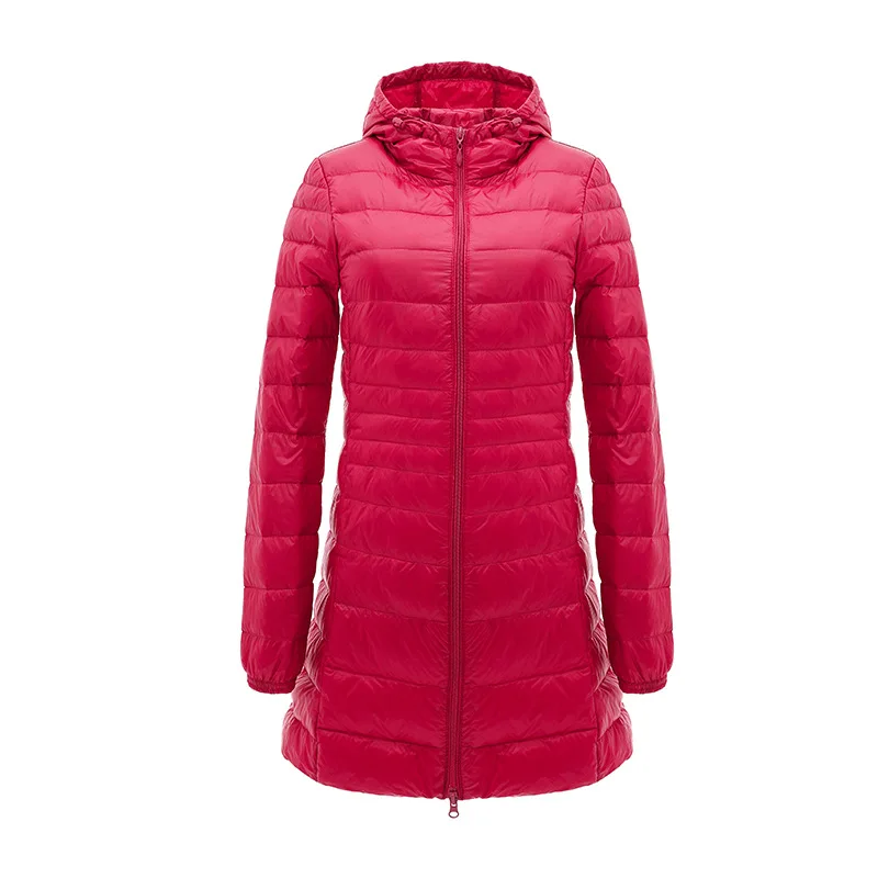 Chaquetas acolchadas para mujer, chaqueta de plumón de pato ultraligera, nuevo abrigo con capucha portátil cálido para otoño e invierno, Parka cortavientos para mujer