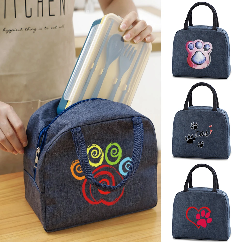 

Men Women Large Capacity Outdoor Travel Picnic Bag Insulated Canvas Bento Business Waterproof Portable Travel Lunch Box