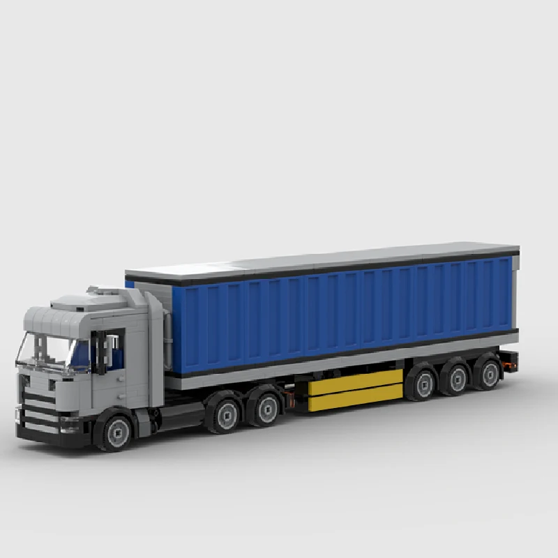 385 PCS transport Mini Container truck MOC Customize Modular Building Block Simple Creative Design Brick DIY Toy Birthday Gift