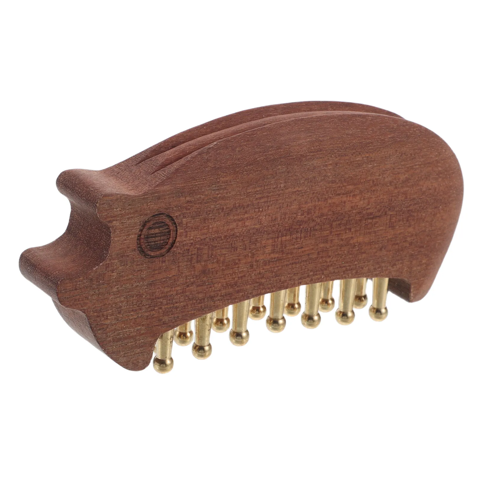 

Wood Scalp Massager Brush with Copper Teeth - Natural Sandalwood Gua Sha Comb for Meridian Stimulation Relaxation and Improved