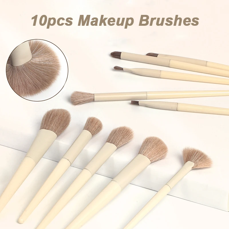 10/12/14pcs Makeup Brush Set Professional Blush Powder Brush Soft Fluffy Animal Hair Eyeshadow Foundation Facial Cosmetics Tools