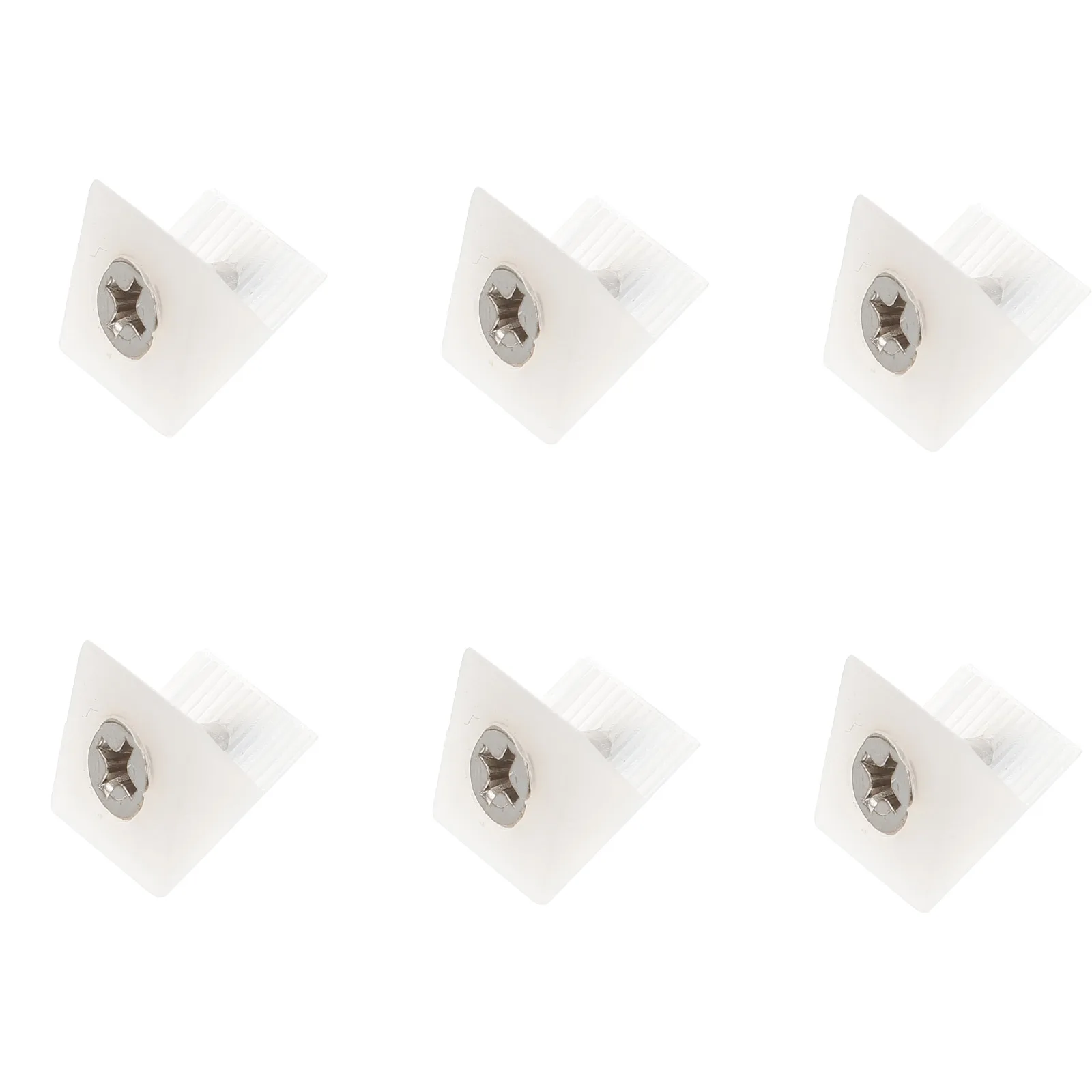 

100pcs Layer Screws Plastic Repair Mending Wedges Brackets Furniture Corner Brace Slim Drawer Repair Kit White Self Tapping