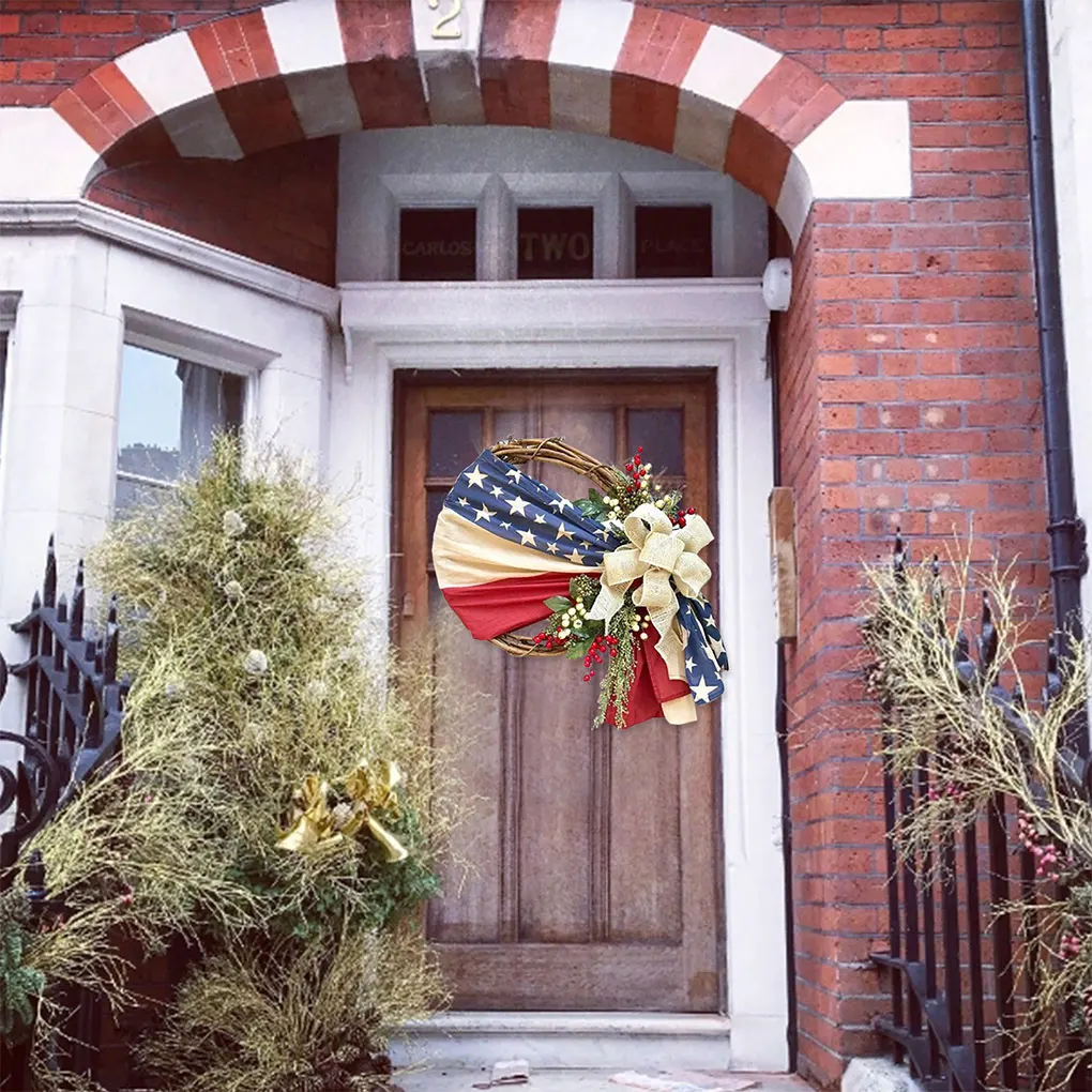 Embrace Spirit Of Independence Day Colorful Patriotic Wreath Indoor Or Outdoor Expose Love As shown