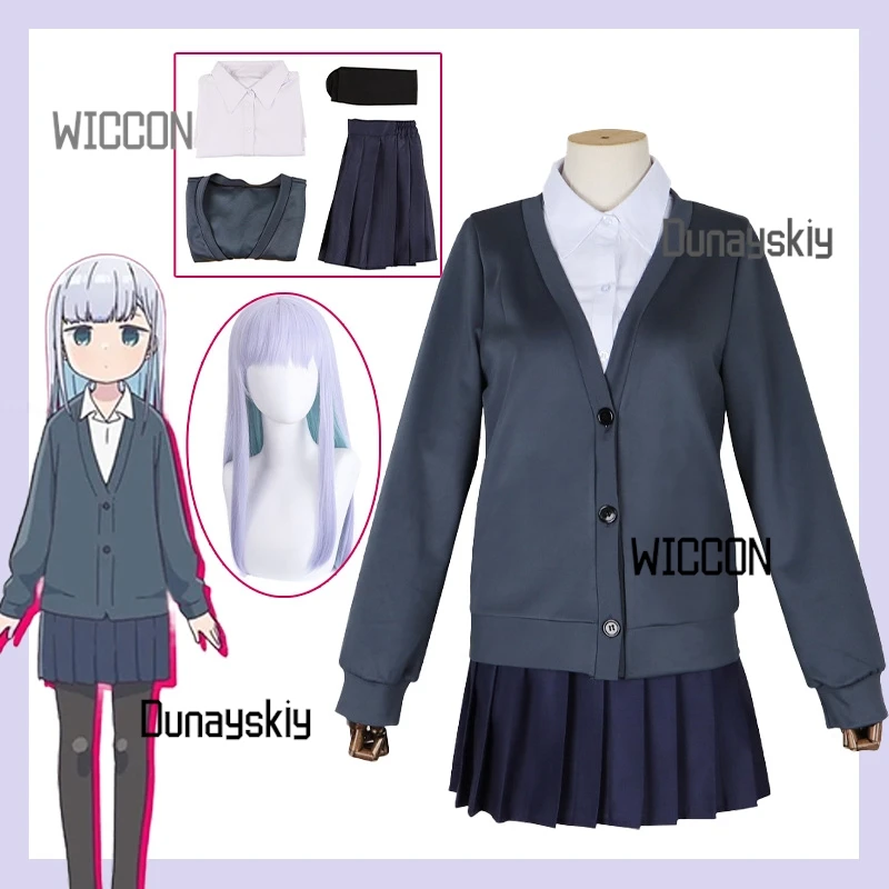 

My Stupid Boss Renai Cosplay Costume - High School JK Uniform with Wig Anime Graduation Halloween Roleplay Outfit