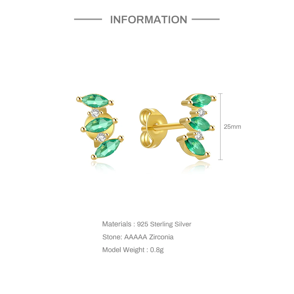 ROXI Single Row Horse Eye Zircon Earrings 925 Silver Interval Diamond Set Color Zircon Jewelry Personalized Versatile Earrings