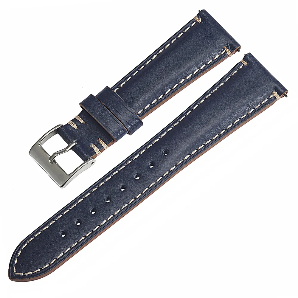 Italian Genuine Leather Watch Band Strap Handmade Vintage Watch Bands Top Grain Brown Green Watch Bands 20mm 22mm 24mm