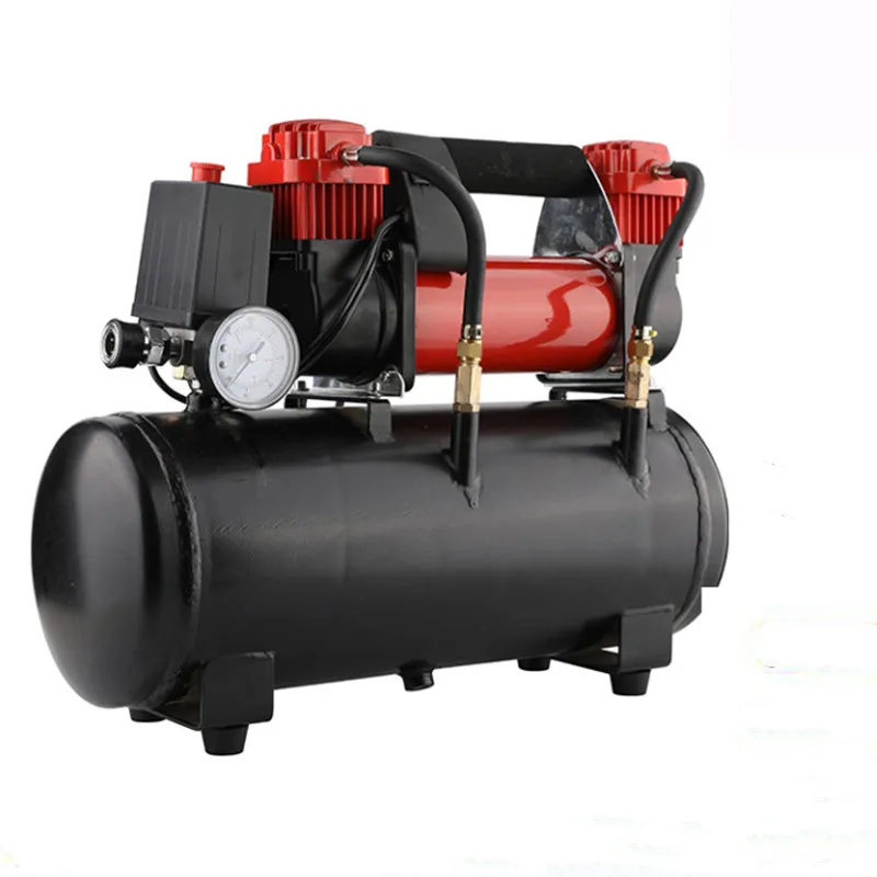 Loaded air pump with air tank 12V mini air compressor small 220v household electric car pump portable