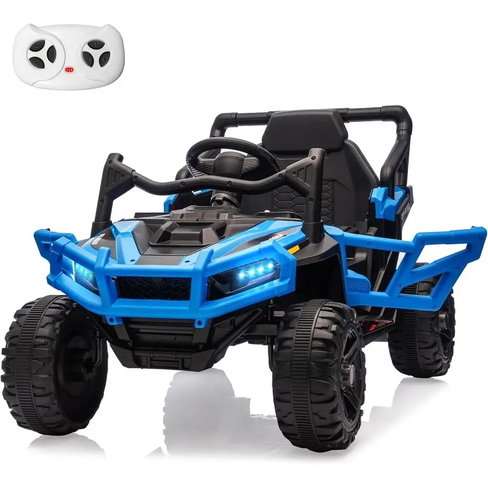 Télécommande de voiture de camion pour enfants 24V, moteurs doubles 55W, vitesse maximale 4MPH, UTV tout-terrain, musique Bluetooth, système de Suspension Safet