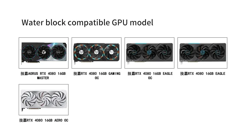 Imagem -06 - Bloco de Água Gpu da Cobertura Completa do Carrinho de Mão para Gigabyte Aorus Rtx 4080 16gb Placa Gráfica 5v Argb 3pin Sincronização da Aura