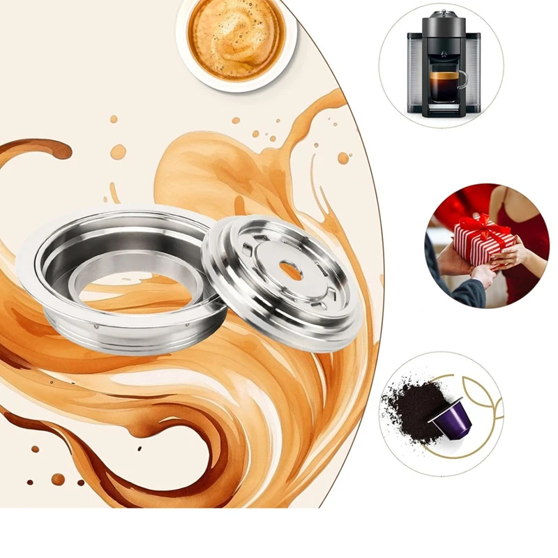 Reusable Capsule Adapter for Vertuoline Vertuo Next Pop Machine Compatible with Nespresso Original Coffee Pods
