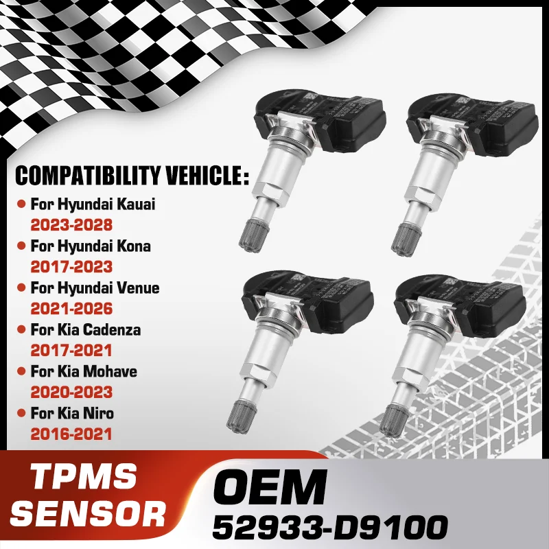 

52933-D9100 For Hyundai Kauai Hyundai Kona Hyundai Venue Kia Cadenza Kia Mohave Kia Niro Tire Pressure Monitoring System 433 MHz