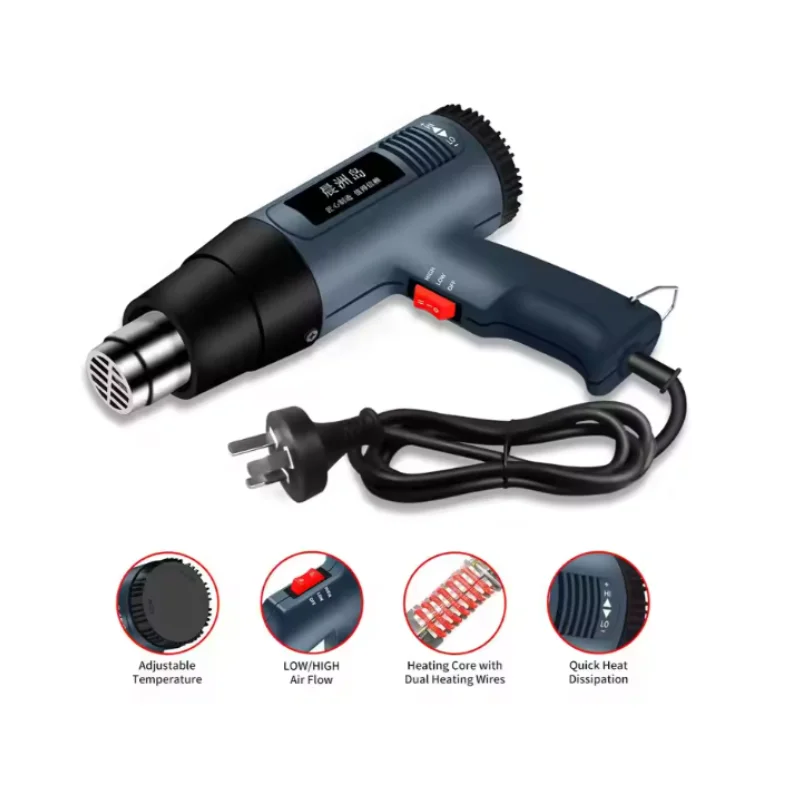 Double Nickel Chromium Heat Core Factory Direct Colorful Hot Air Pistol Electric Gun