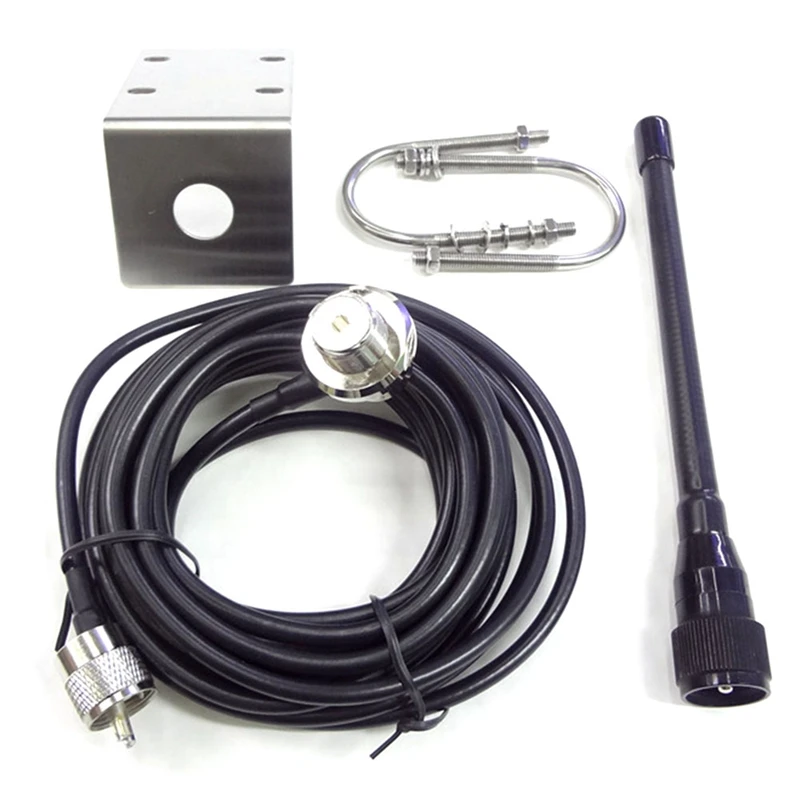 

VHF Marine Antenna 156-163Mhz Rubber Waterproof Mast Aerial with 5M RG-58 Cable for Boat Sailboat Yacht