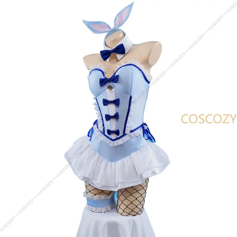 Coscozy Store My Dress-Up Darling Kitagawa Marin Cosplay Blue Bunny Girl Marin Kitagawa Wig Bunny Ear Cosplay Costume Con Outfit