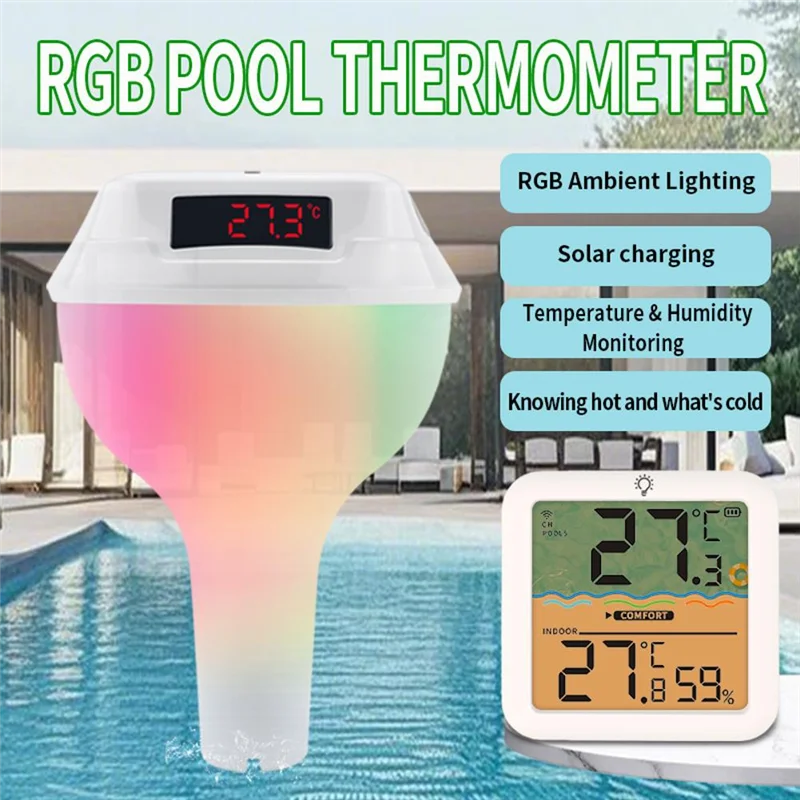 N96R Wireless Pool Thermometer	 Pool Thermometer Floating Easy Read Thermometer Outdoor