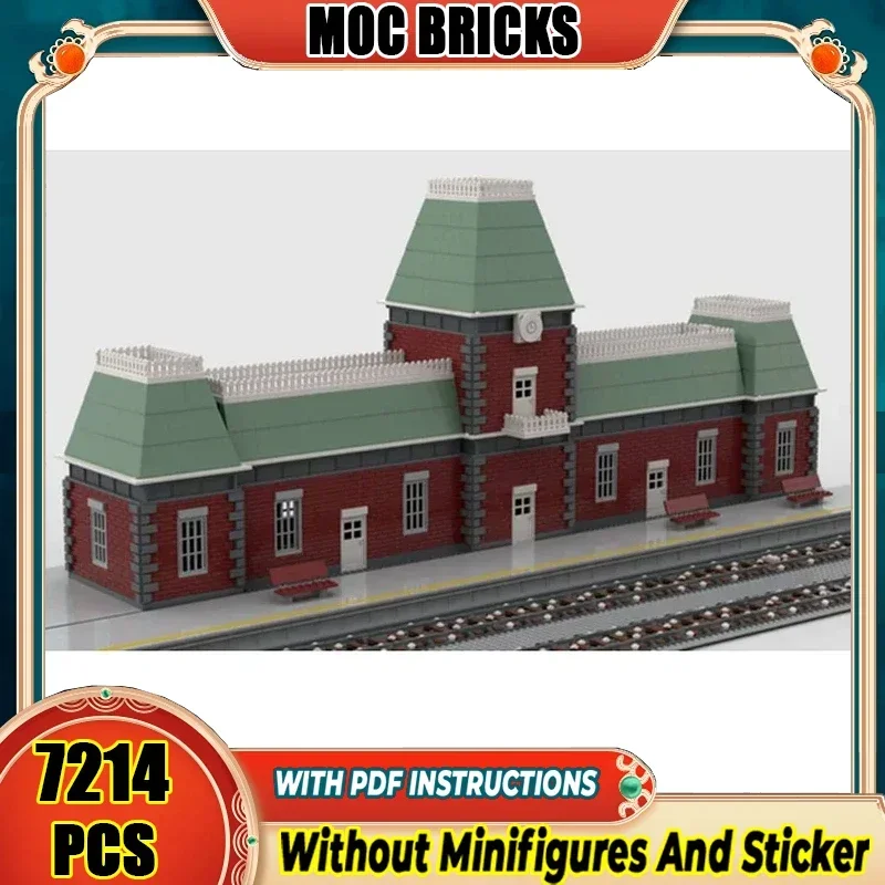 Railway Train Model Moc Building Bricks Technology Street View Modular Blocks Gifts Christmas Toys DIY Sets Assembly