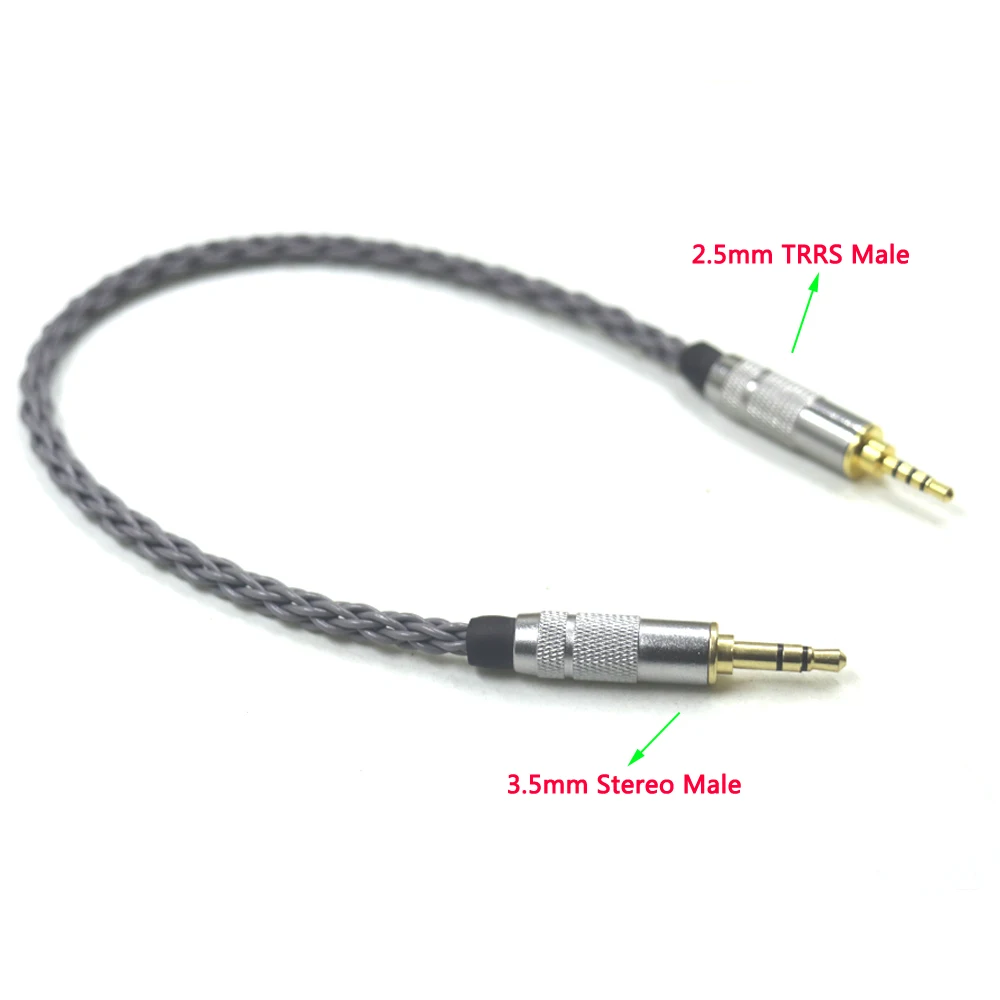 Haldane GrayJelly 2.5 มม.TRRS Balanced ชาย 3.5 มม.สเตอริโอชายอะแดปเตอร์เสียง 3.5 มม.M ถึง 2.5 มม.M