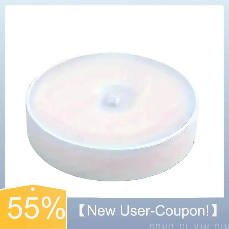 A81M New- Wireless Round Night Light For Bedroom Decoration Staircase Wardrobe Lighting Motion Sensor Light