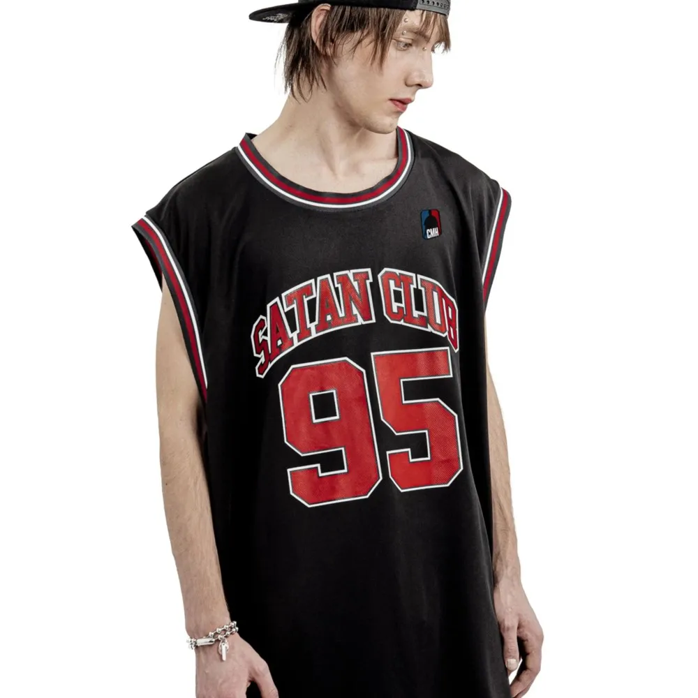 Harajuku Oversized Streetwear Men\'s Clothing Basketball Jersey SC95 Graphic Print Tank Top Hip Hop sleeveless Tops Goth Y2K Vest