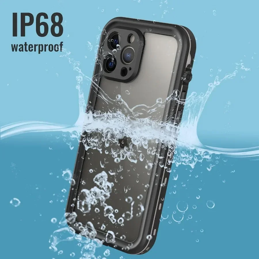 

IP68 Waterproof Case For iPhone 16 15 14 Pro Max 13 12 11 Plus XS XR Dustproof Shockproof Rugged Cover Built-in Screen Protector