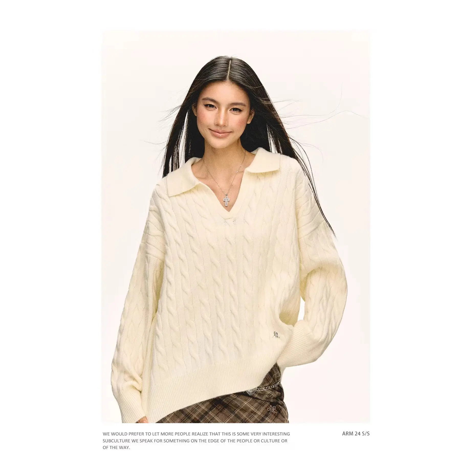 

Autumn Single Piece Pure Color Women's Premium Knitwear Knitted Long Sve Sweater Loose Commute Sle
