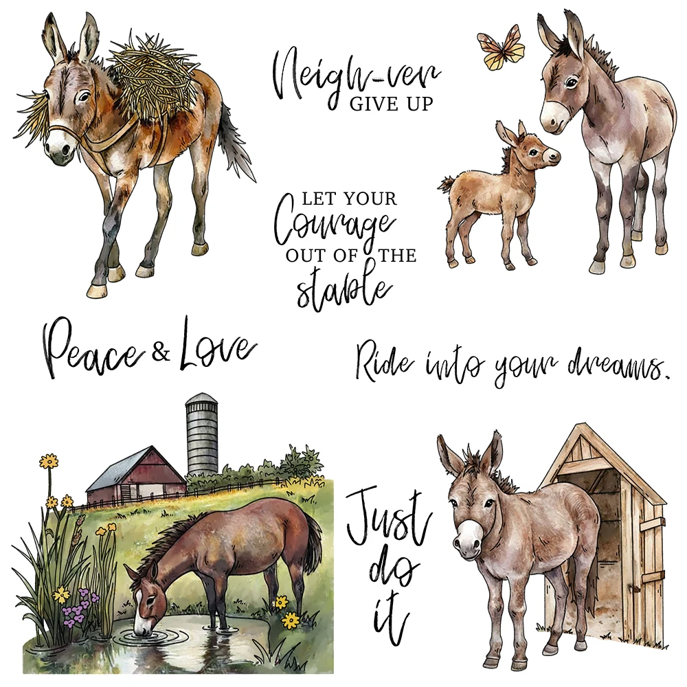 

Mangocraft Cute Cartoon Baby Horse Clear Stamp DIY Scrapbooking Supplies Silicone Stamp For Card Making Albums Crafts Decor