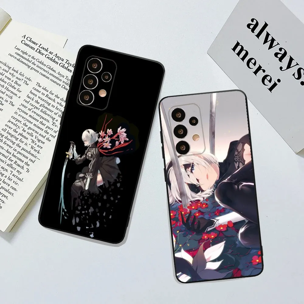 2B N-Nier A-Automata Phone Case For Samsung Galaxy A13,A21s,A22,A31,A32,A52,A53,A71,A80,A91 Soft Black Cover