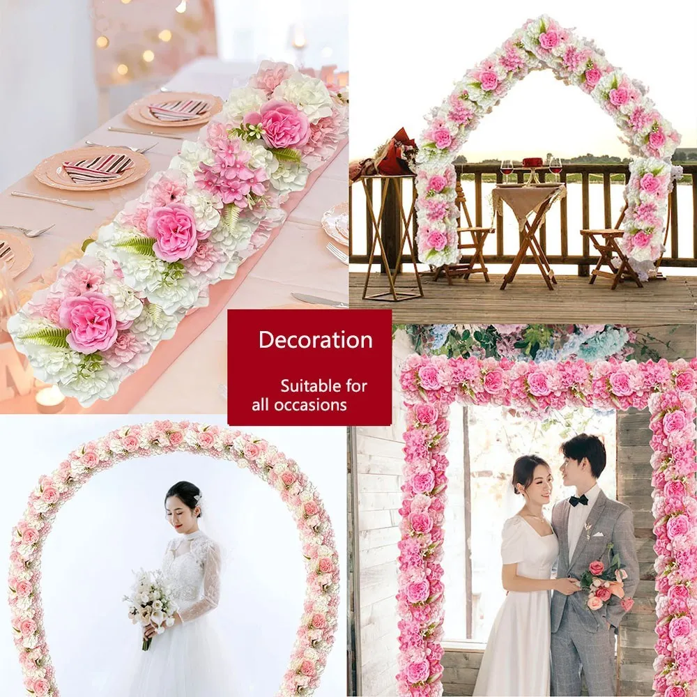 

1PC Artificial Rose Flower Row Wedding Stage Decoration Background Simulation Silk Fake Flowers DIY Holiday Party Hotel Display