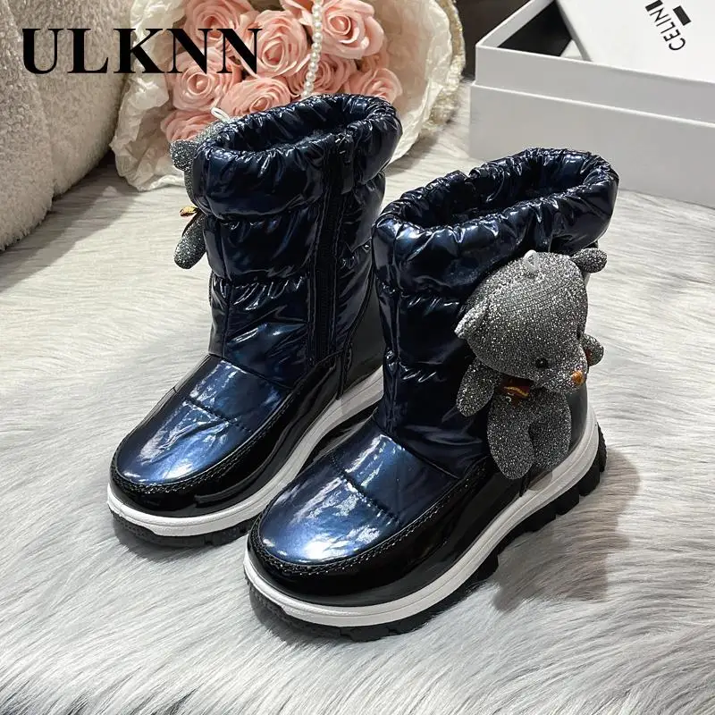 

Boy Snow Boots Add Wool Kid's Warm Boats Waterproof Children's Silver Plush Boots Antiskid Cotton Boots Golden For Girls