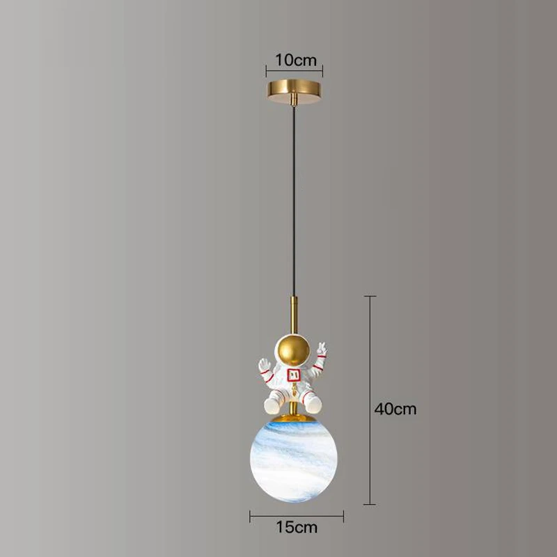 Imagem -06 - Astronauta Moderno Pingente Luzes do Quarto das Crianças Lâmpada de Cabeceira Nordic Meninos Estudo Planeta Bola Vidro Pingente Lâmpadas Luminárias