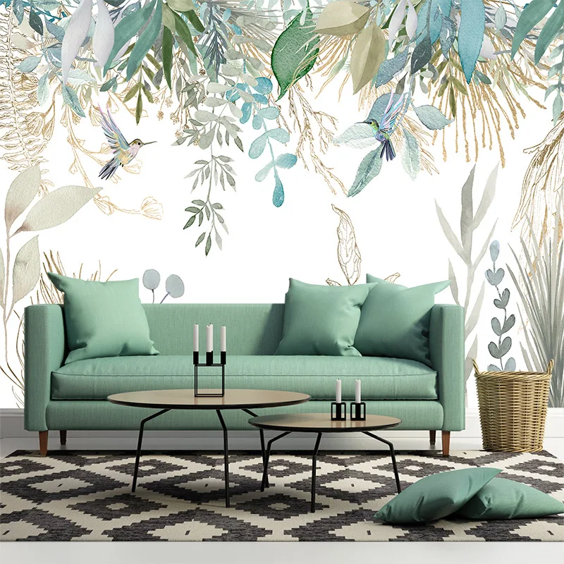 

19+ Natural Jungle Plant Leaf Walls Art Home Decor Panel, Peel n Stick Optional, Wallpaper for Living Room Renovation Bed Mural