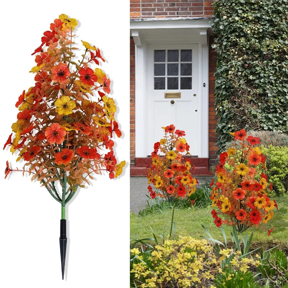 

Lawn Decor Artificial Plant Garden Stake with Stake Porch Decor Garden Stake Decor Decorative Ornament Simulation Flower Violet