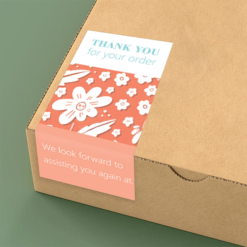 Наклейки с надписью «Thank You», 5 х10 см, 30-50 шт.