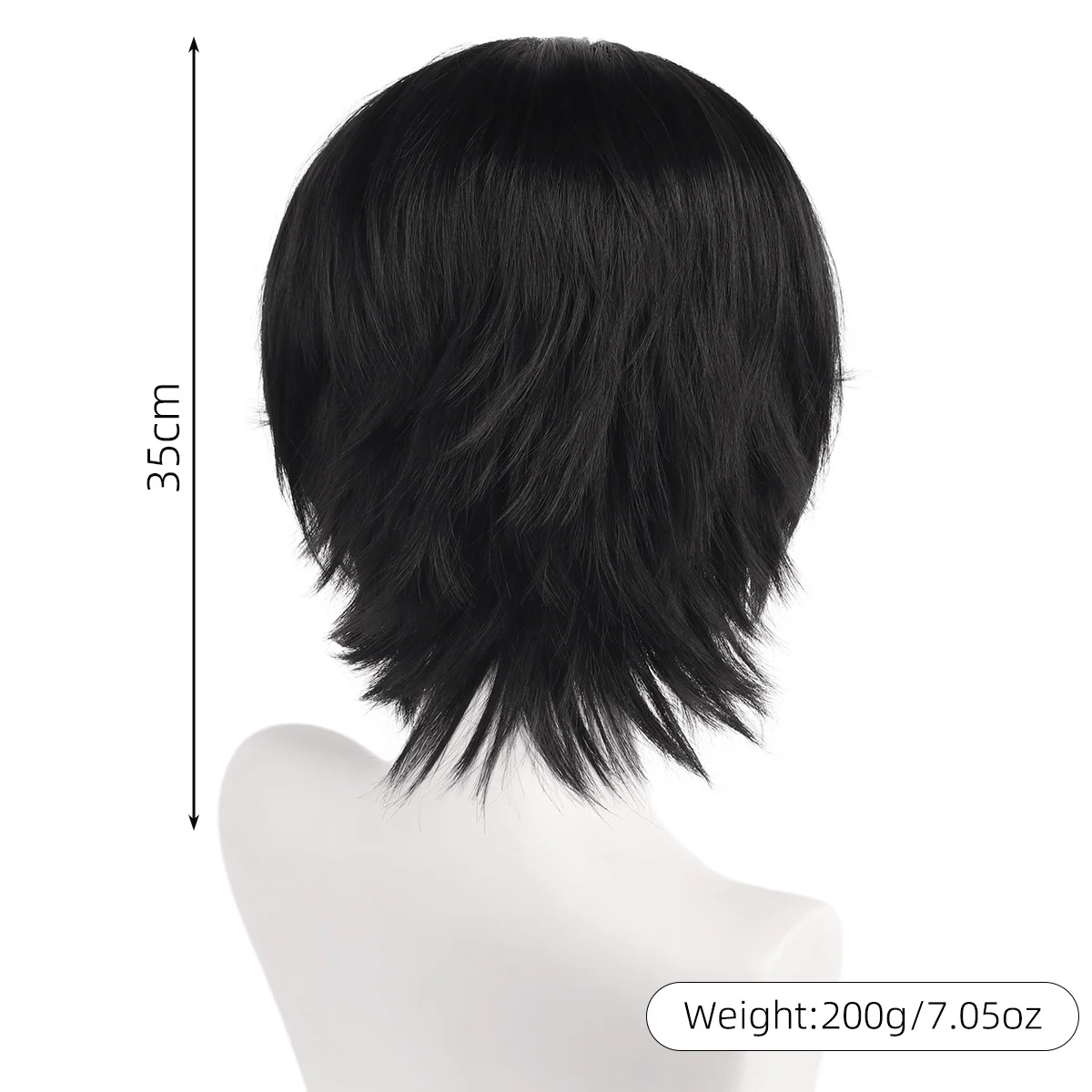 Alastor casca perucas cosplay curto anime preto branco beleza ponta cosplay perucas resistentes ao calor cabelo sintético