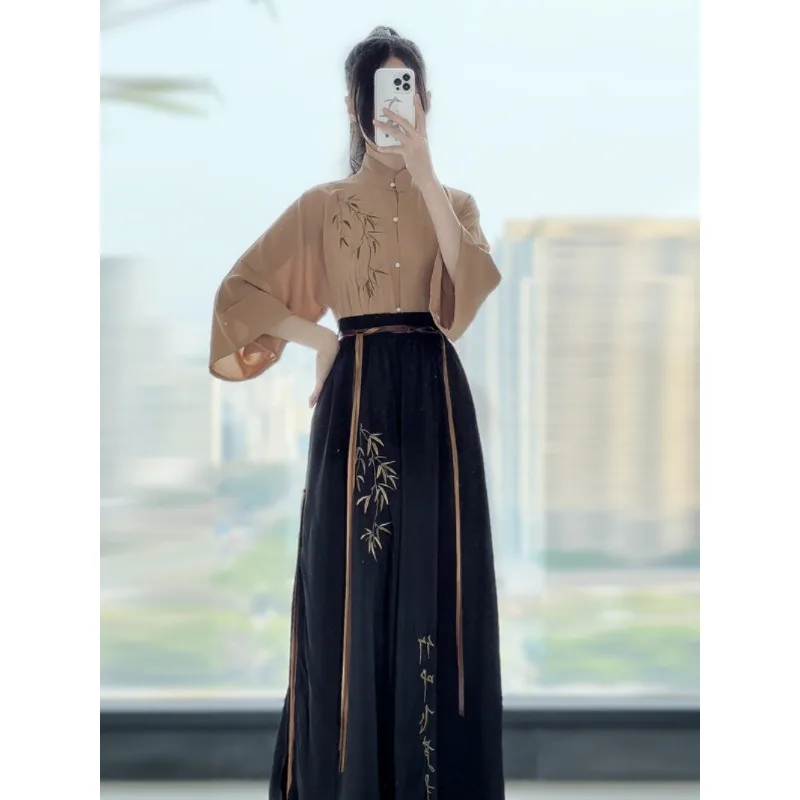 漢服女性用2026年新作改良版宋服パンツスーツ中国風古装服