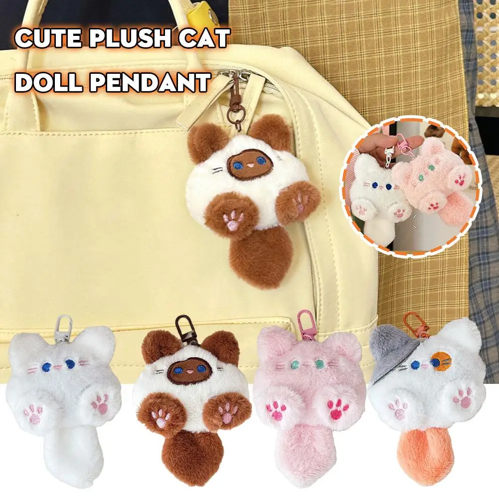 JOAnimal-Porte-clés mignon en peluche, petit pendentif au beurre de chaton, créatif, doux, moelleux, décoration de couple, cadeau de sac à clés, I2M9