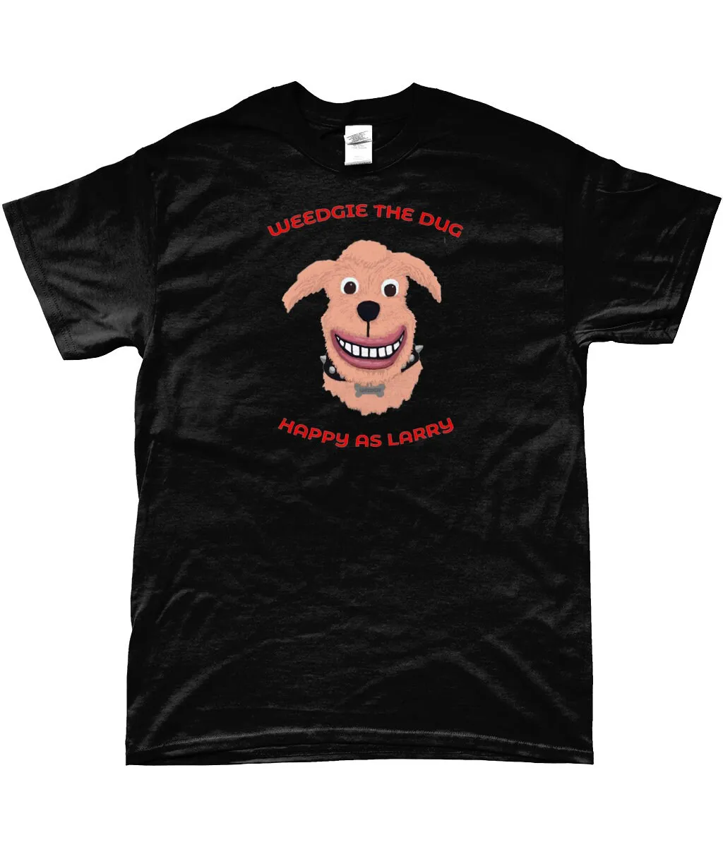 Funny Scottish T Shirt Weedgie The Dug Happy As Larry Dog From Time Travelling Detectives Books By Angela Cowan