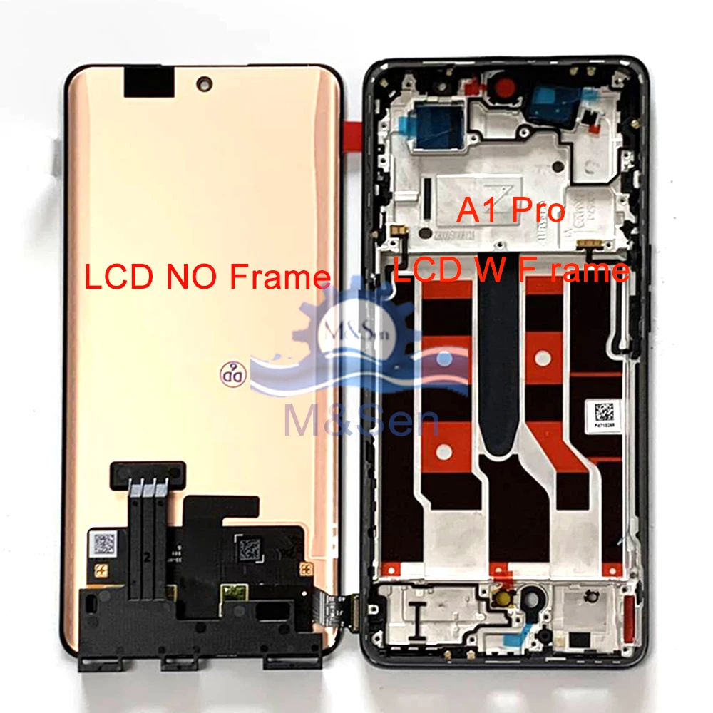 Original Amoled For Oppo A1 Pro LCD Display Screen Frame Touch Panel Digitizer For OPPO Realme 10 Pro +Plus RMX3687 RMX3686