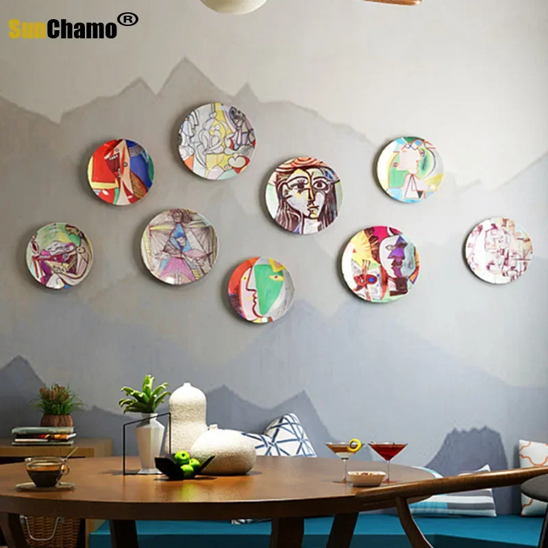 6inch European-style Ceramic Hanging Plate Background Wall Decoration Plate American Hanging Plate Living Room Dining Room Wall