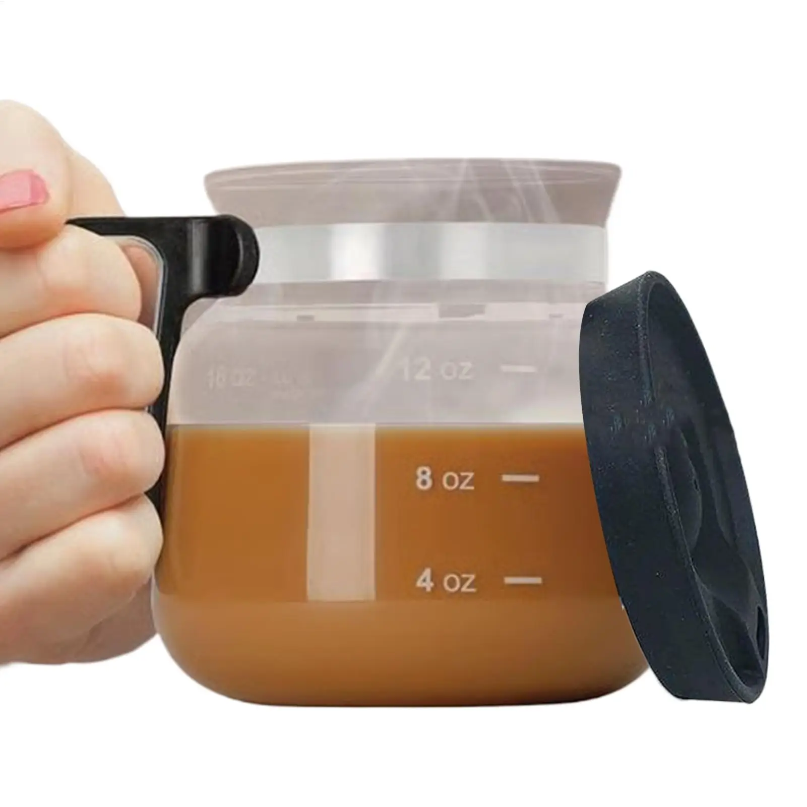 Hitzebeständige Glasbecher mit Griffen, 16 Unzen, Kaffeetasse aus Glas, Teetasse, Topf, Trinkbecher mit Deckel für heiße und kalte Getränke, Milch