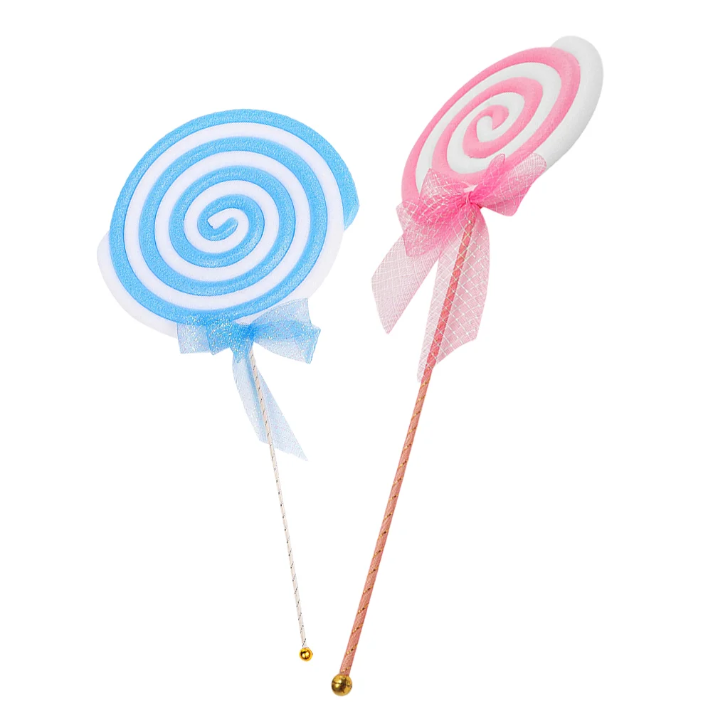 2 Pcs Decorate Photo Studio Props Cake Decorations Giant Lollipop Plastic Fake Candy