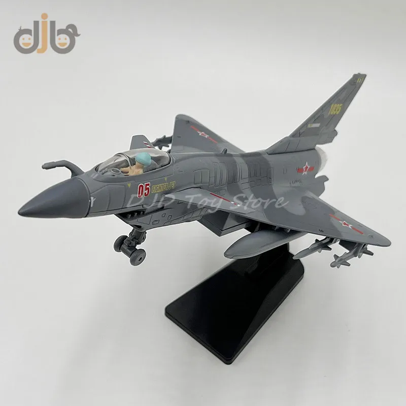 1:87 Diecast Military Aircraft Model Jian-10 Jet Fighter Pull Back Toy With Sound & Light