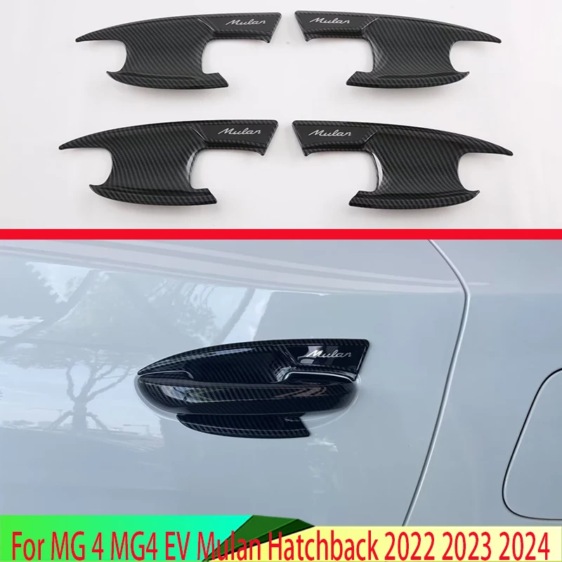 

For MG 4 MG4 EV Mulan 2022 2023 2024 Car Accessories ABS Door Handle Bowl Cover Cup Cavity Trim Insert Catch Molding Garnish