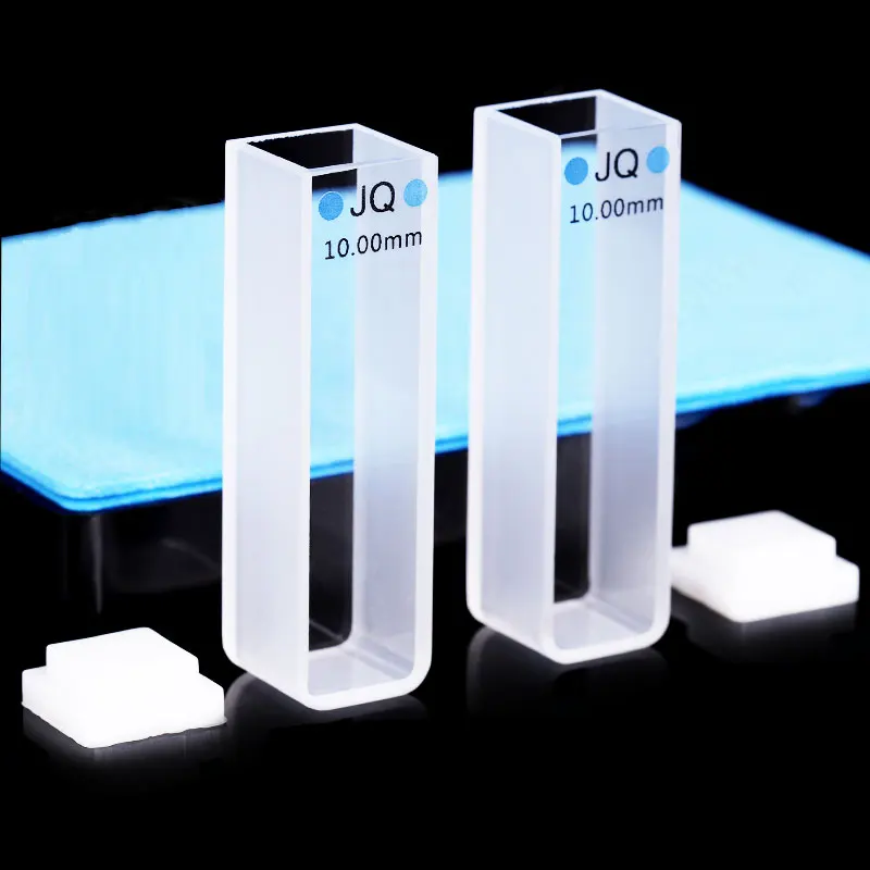 

2pcs JGS1 3.5ml Quartz cuvette 10mm Path Length With Lid For Spectrophotometers