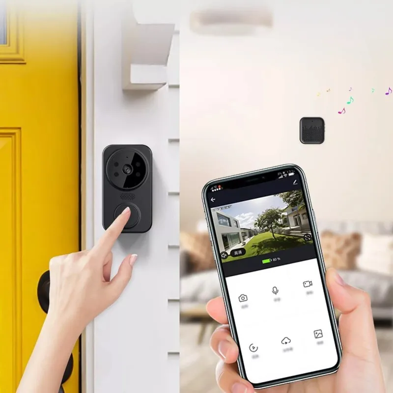 M8 campainha de vídeo doméstico tuya app sem fio 2.4g wifi monitor remoto em dois sentidos intercomunicador de voz hd visão noturna infravermelha