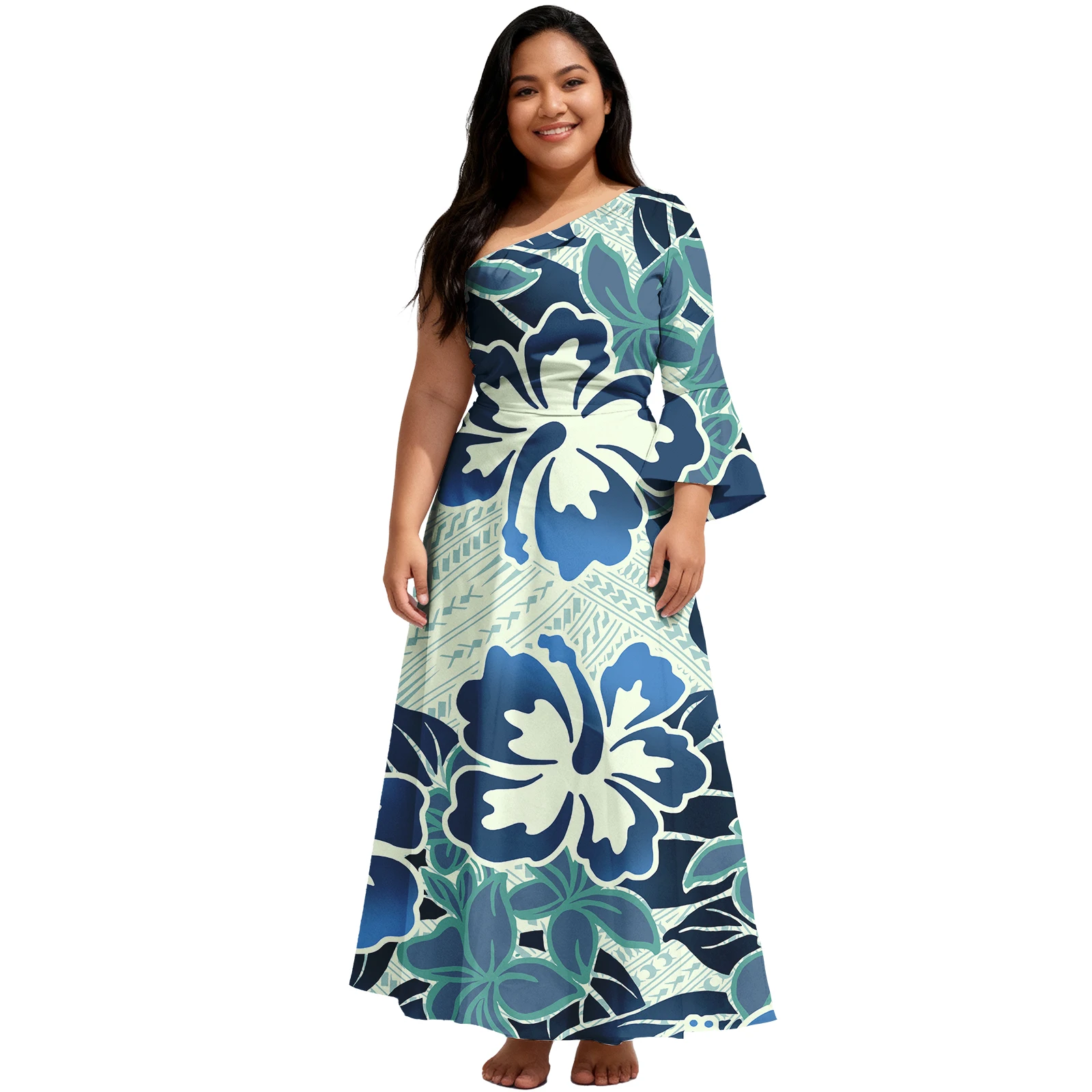 2026年プロムイブニング カスタムレディース服 サモア部族デザイン レディースドレス ハワイアン エレガント アロハドレス ポリネシア女性用ドレス