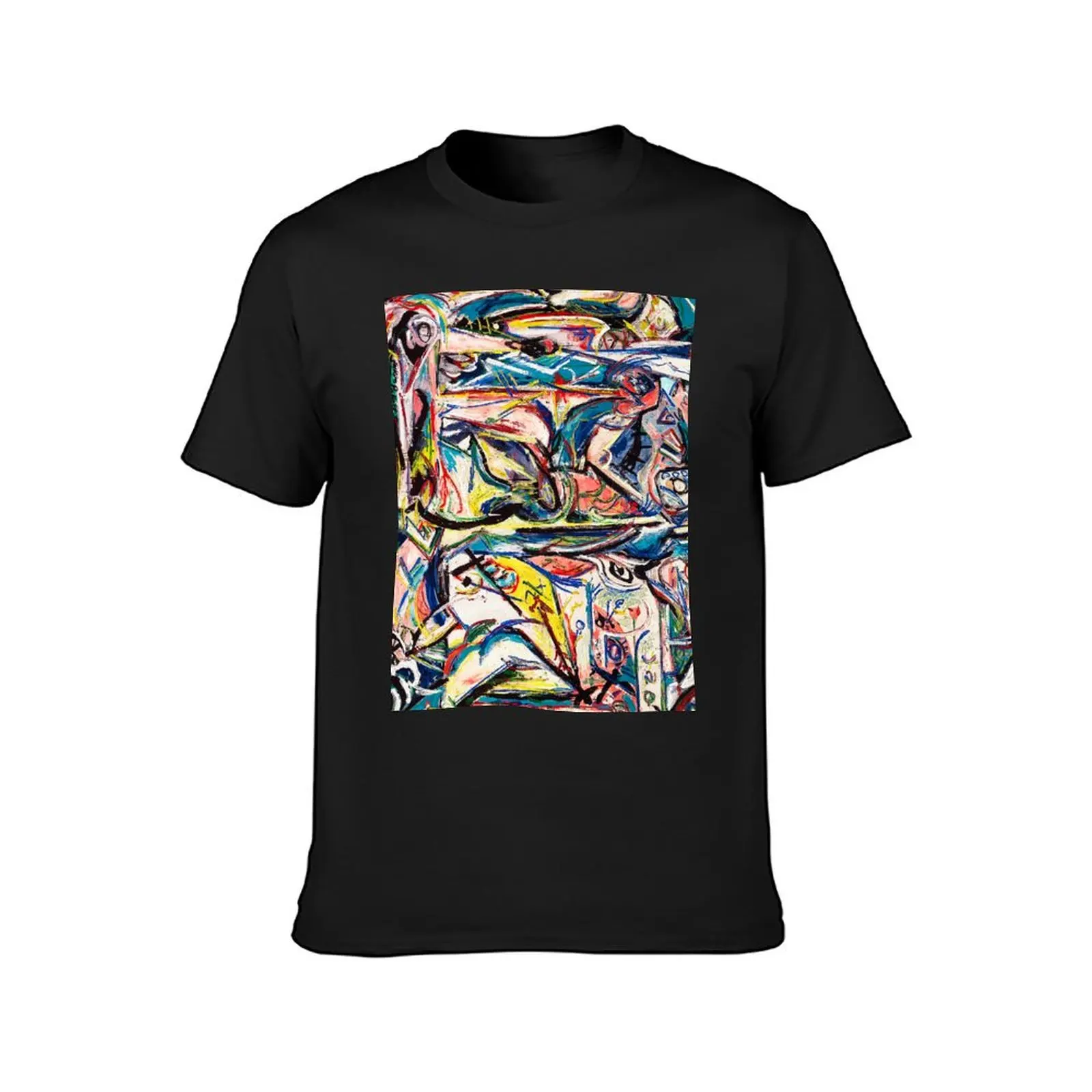 Abstract Jackson Pollock T-Shirt Short sleeve tee kawaii clothes t shirt men