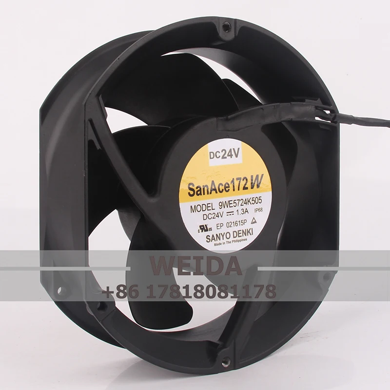 

Cooling Fan for SANYO DC24V 1.3a 9WE5724K505 17251 Inverter Waterproof Precision Double Ball Bearing Exhaust 17CM 175x150x50MM