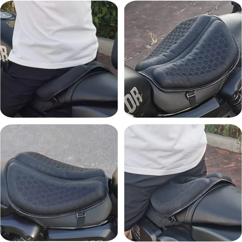 Motorcycle Seat Cushion 3D Honeycomb Anti-slip Motorcycle Gel Seat Cushion Moto Pressure Relief Ride Seat Pad Moto Accessories